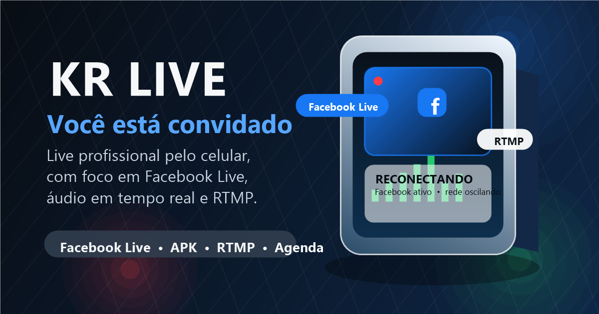 Preview do KR LIVE Pro para Facebook Live